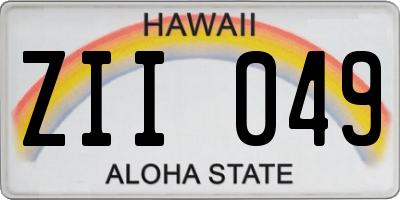 HI license plate ZII049