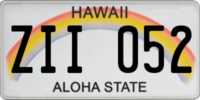 HI license plate ZII052