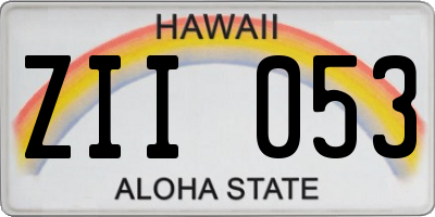 HI license plate ZII053