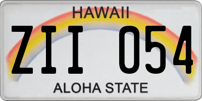HI license plate ZII054