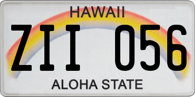 HI license plate ZII056