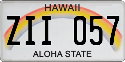 HI license plate ZII057