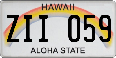 HI license plate ZII059