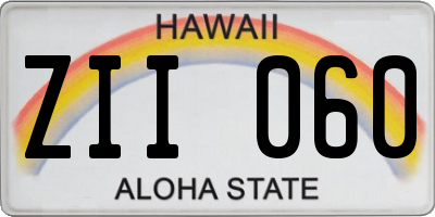 HI license plate ZII060