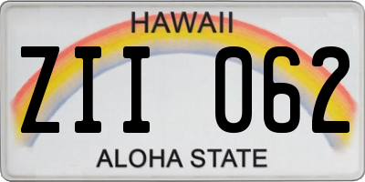 HI license plate ZII062