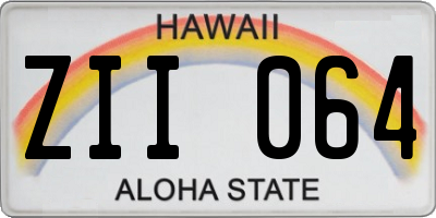 HI license plate ZII064