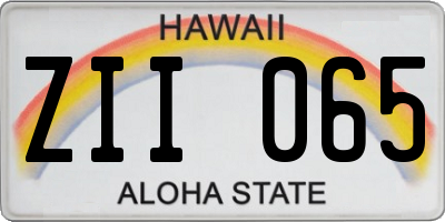 HI license plate ZII065
