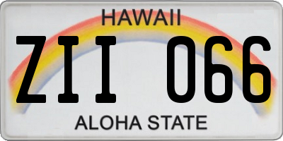 HI license plate ZII066