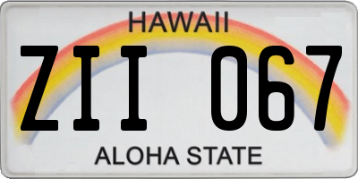 HI license plate ZII067