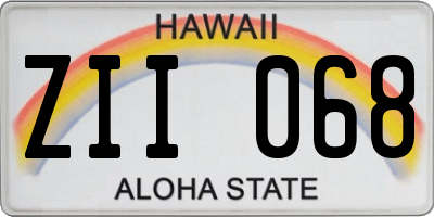 HI license plate ZII068