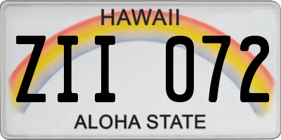 HI license plate ZII072