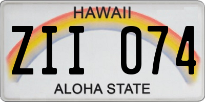 HI license plate ZII074