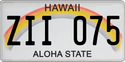 HI license plate ZII075