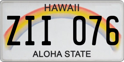 HI license plate ZII076