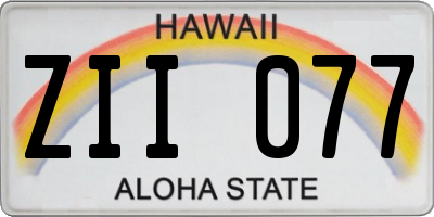 HI license plate ZII077