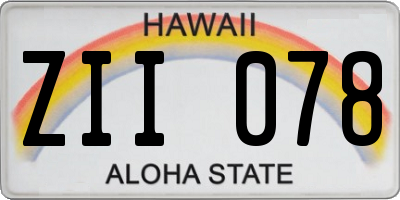 HI license plate ZII078