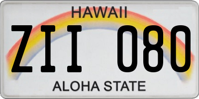 HI license plate ZII080