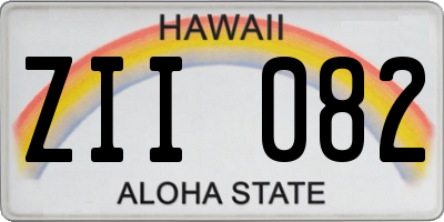 HI license plate ZII082