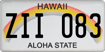 HI license plate ZII083