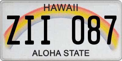 HI license plate ZII087