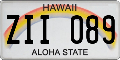 HI license plate ZII089