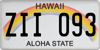 HI license plate ZII093