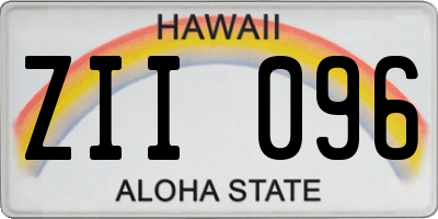HI license plate ZII096