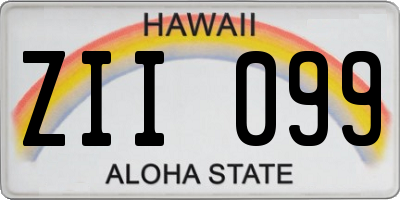 HI license plate ZII099