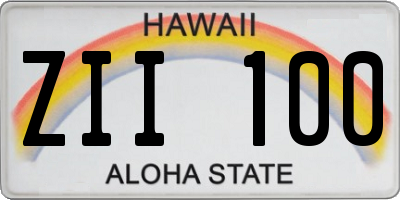 HI license plate ZII100
