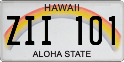 HI license plate ZII101