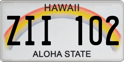HI license plate ZII102
