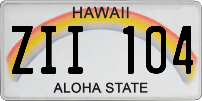 HI license plate ZII104