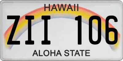 HI license plate ZII106