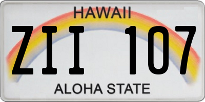 HI license plate ZII107