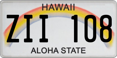 HI license plate ZII108