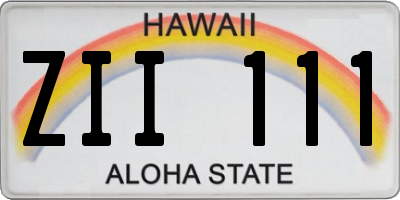 HI license plate ZII111