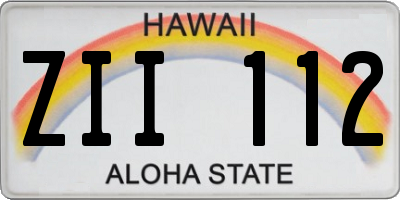 HI license plate ZII112