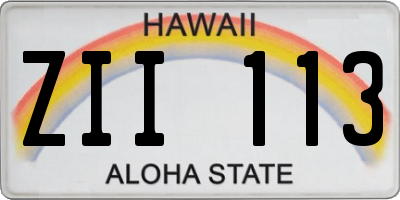 HI license plate ZII113