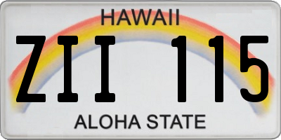 HI license plate ZII115
