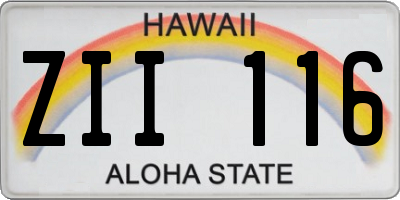 HI license plate ZII116