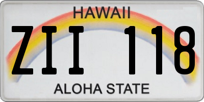 HI license plate ZII118
