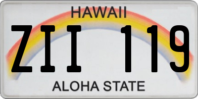 HI license plate ZII119