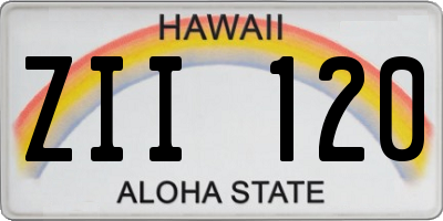 HI license plate ZII120