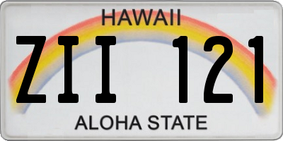 HI license plate ZII121