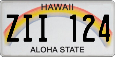 HI license plate ZII124