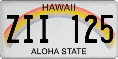 HI license plate ZII125