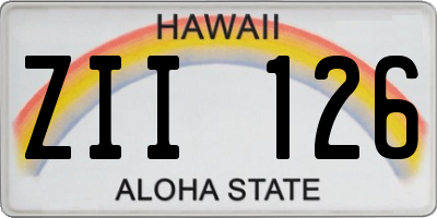 HI license plate ZII126