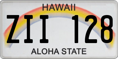 HI license plate ZII128