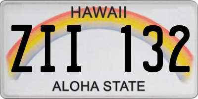 HI license plate ZII132
