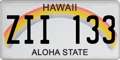 HI license plate ZII133